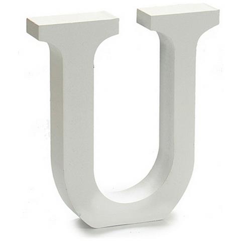 Lettera U Legno Bianco (2 X 16 X 14,5 Cm) (24 Unità) - Foto 2