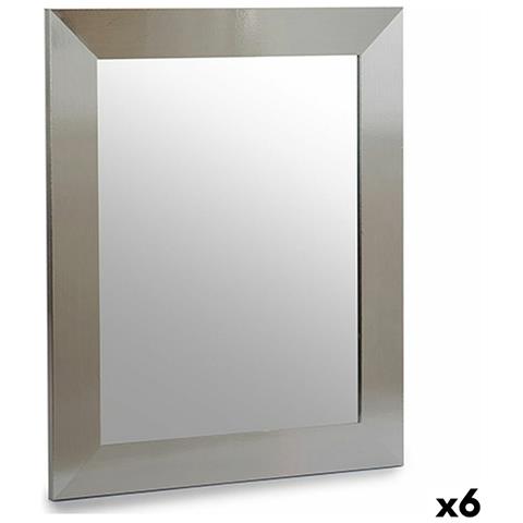 Specchio Da Parete Argentato Legno Cristallo 39 X 1,5 X 49 Cm (6 Unità) - Foto 1