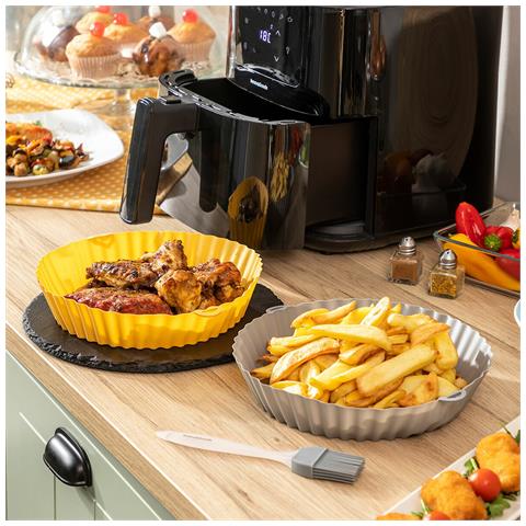 Cestini In Silicone Con Pennello Per Friggitrice Ad Aria Mollicon Innovagoods 2 Unità - Foto 1