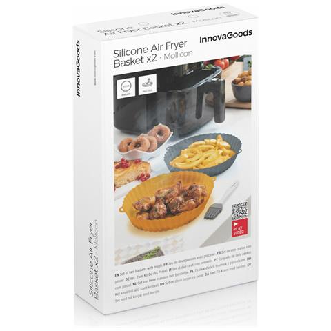 Cestini In Silicone Con Pennello Per Friggitrice Ad Aria Mollicon Innovagoods 2 Unità - Foto 2