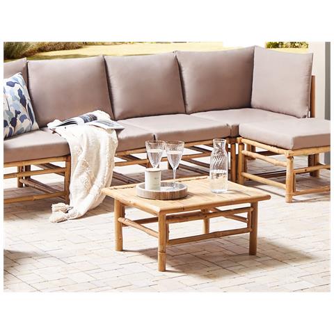 Tavolino Da Giardino Cerreto Legno Di Bambù Marrone - Foto 1