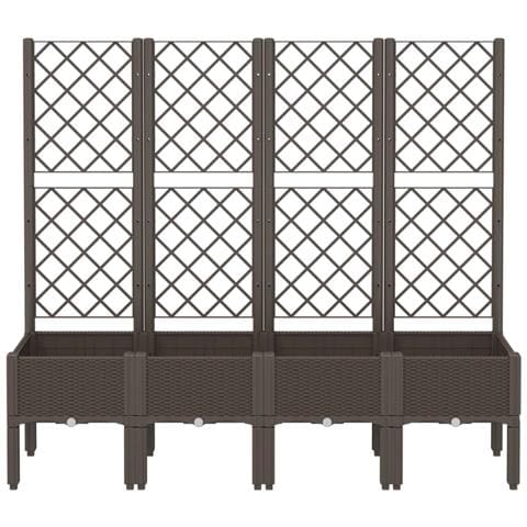 Fioriera Da Giardino Con Traliccio Marrone 160x40x142 Cm In Pp - Foto 2