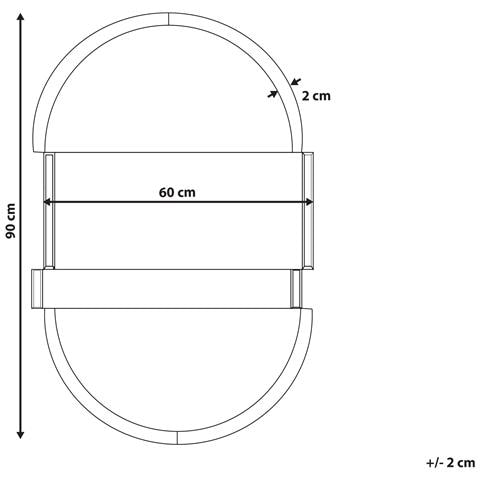Specchio Michery 60 Cm 90 Cm Nero - Foto 8