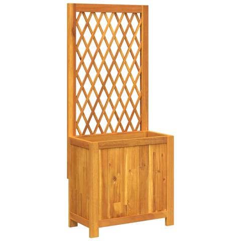 Fioriera Con Traliccio 55x29,5x132 Cm Legno Massello Di Acacia - Foto 2