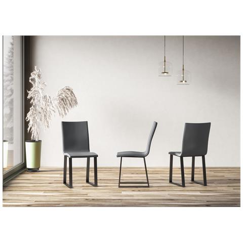 Sedia Baffy Gambe Antracite Cuscino Grigio 11 (tipo Tecno) - Foto 2