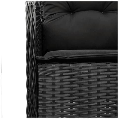 Set da Pranzo da Giardino 5 pz Nero con Cuscini in Polyrattan - Foto 2