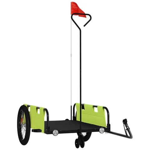 Rimorchio Da Bici Verde E Nero In Tessuto Oxford E Ferro - Foto 2