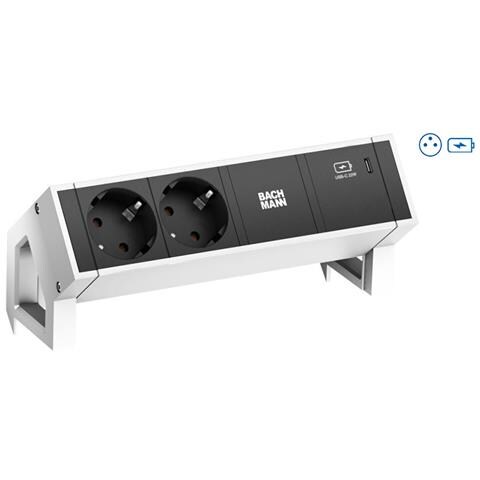 Desk 2 Prolunghe E Multiple 2 Presa (e) Ac Interno Nero, Bianco - Foto 1