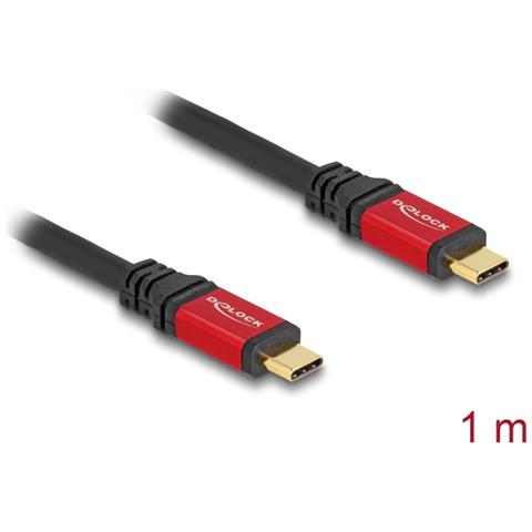 Cavo USB 5 Gbps USB Type-C maschio per maschio PD 3.0 100 W E-Marker 1 m metallo rosso - Foto 2