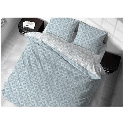 Sacco Copripiumino In 100% Cotone Made Italy Disegno Catena Piazza E Mezza Verde - Foto 1