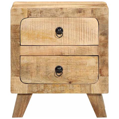 Comodini 2pz 40x32x46 Cm In Legno Massello Di Mango Grezzo - Foto 2