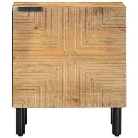 Comodini 2pz Marrone 40x33x46 Cm In Legno Massello Di Mango - Foto 2