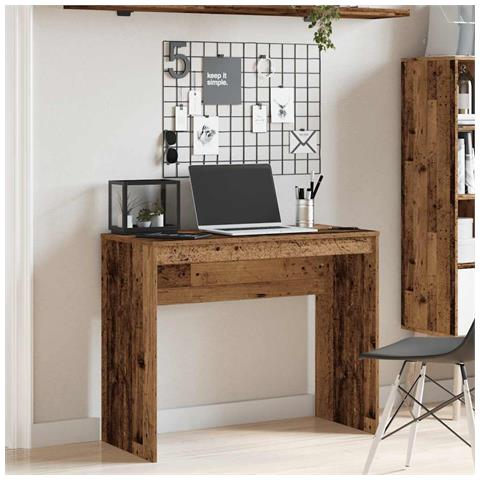 Scrivania Legno Antico 90x40x72 Cm In Legno Multistrato - Foto 2