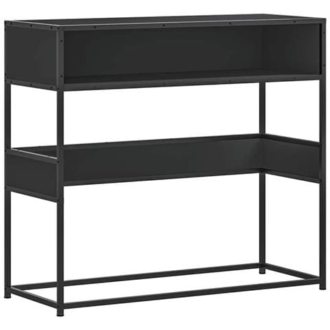 Tavolino Consolle Nero 90x35x80 Cm In Legno Multistrato - Foto 2