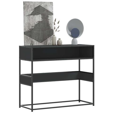 Tavolino Consolle Nero 90x35x80 Cm In Legno Multistrato - Foto 1