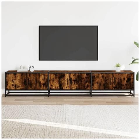 Mobile Tv Rovere Fumo 210x35x41 Cm In Truciolato - Foto 3