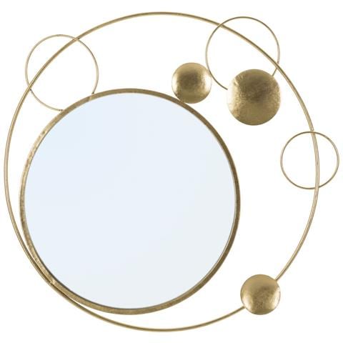 Specchio Con Cornice Luna 3 - Oro - Metallo - 90x3x83 Cm - Foto 1