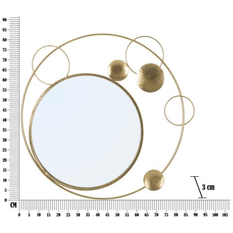 Specchio Con Cornice Luna 3 - Oro - Metallo - 90x3x83 Cm - Foto 5
