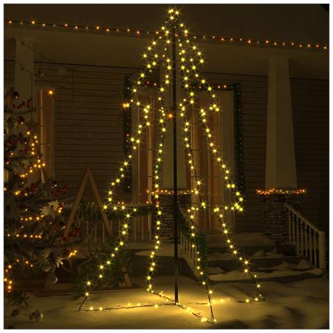 Lusso Casadino -  Albero Di Natale A Cono 240 Led Per Interni Esterni 118x180 Cm - Foto 2