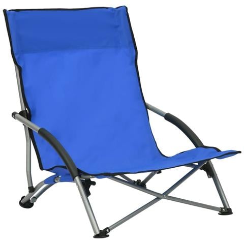 Lusso Casadino -  Sedie Da Spiaggia Pieghevoli 2 Pz In Tessuto Blu - Foto 1