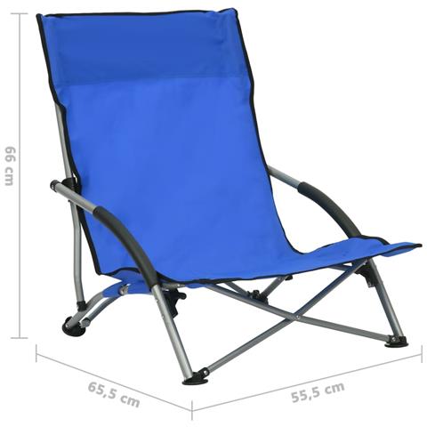 Lusso Casadino -  Sedie Da Spiaggia Pieghevoli 2 Pz In Tessuto Blu - Foto 8