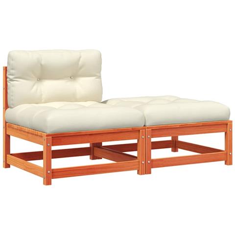 Lusso Casadino - Divano Da Giardino Senza Braccioli Con Cuscini E Poggiapiedi - Foto 1