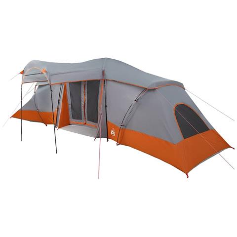 Tenda familiare  con finestre a cupola grigia e arancione per 6 persone impermeabile - Foto 1