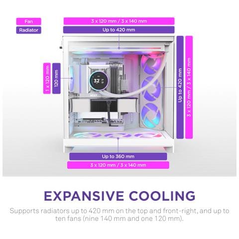 H9 Flow RGB+ Midi Tower Bianco - Foto 3