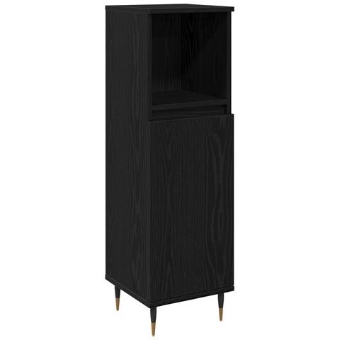 Mobile da bagno  Nero Rovere 30x30x100 cm Legno ingegnerizzato - Foto 1