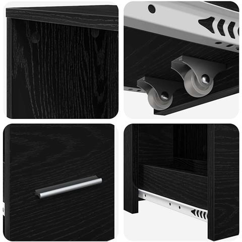 Armadio da Bagno Stretto Rovere nero 22 x 41 x 135 cm - Foto 9