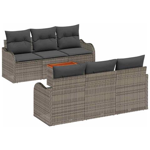 Set Divano da Giardino 7 pcs Grigio - Foto 1