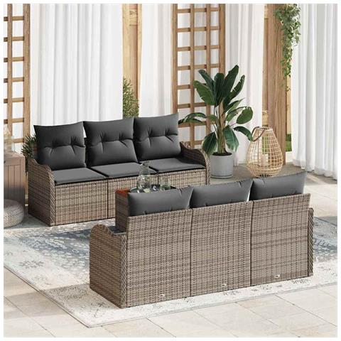 Set Divano da Giardino 7 pcs Grigio - Foto 2