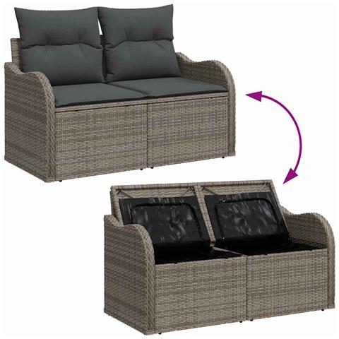 Set Divano da Giardino 7 pcs Grigio - Foto 9