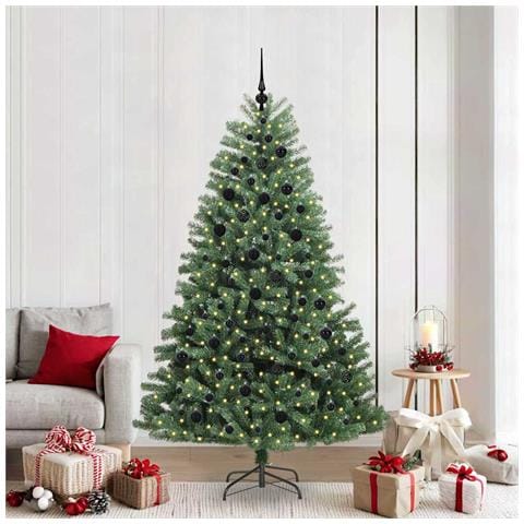 Albero di Natale Artificiale con Rami Pieghevoli Verde 210 cm - Foto 2