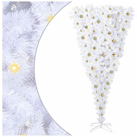 Albero di Natale artificiale Bianco 210 cm PVC e Acciaio - Foto 1