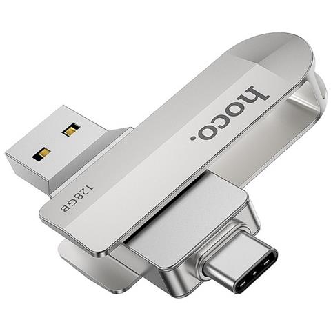 Hoco Pen Drive Ud10 Chiavetta Usb + Usb-c Usb 3.0 128gb Silver - Memory Otg - Foto 1