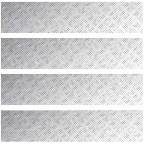 Dischi Quadrati 4 pcs Argento 90 x 20 cm Alluminio - Foto 1