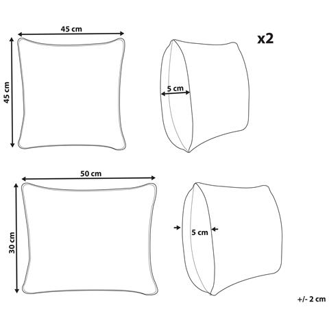 Set Di 2 Cuscini Canarium Cotone 30 X 50 Cm 45 X 45 Cm Verde Tinta Unita - Foto 8