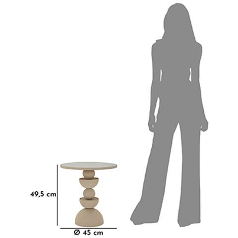 Tavolino Dune Ø 45X49,5 cm, crema - Foto 1