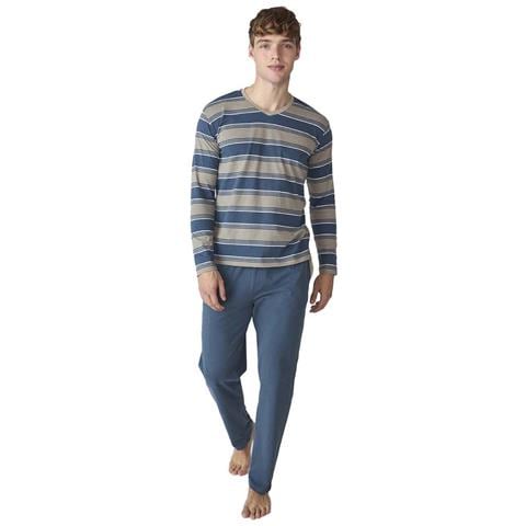 Pigiama Da Uomo In Cotone A Maniche Lunghe Jjb18 - Foto 1