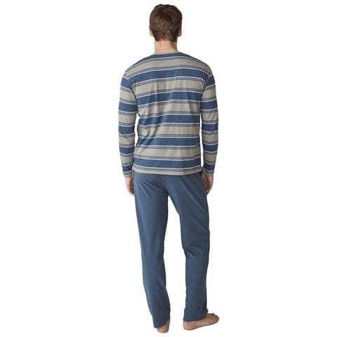 Pigiama Da Uomo In Cotone A Maniche Lunghe Jjb18 - Foto 2