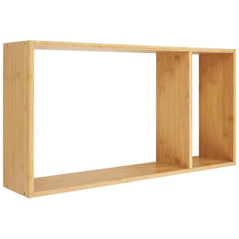 Mensola Da Parete Ember Con 2 Ripiani In Bambù Naturale 70×15×35,5 Cm - Foto 1