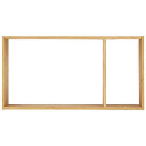 Mensola Da Parete Ember Con 2 Ripiani In Bambù Naturale 70×15×35,5 Cm - Foto 2