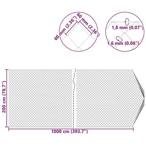 Recinzione a rete metallica Galvanizzato 2 x 10 m Vetro - Foto 9