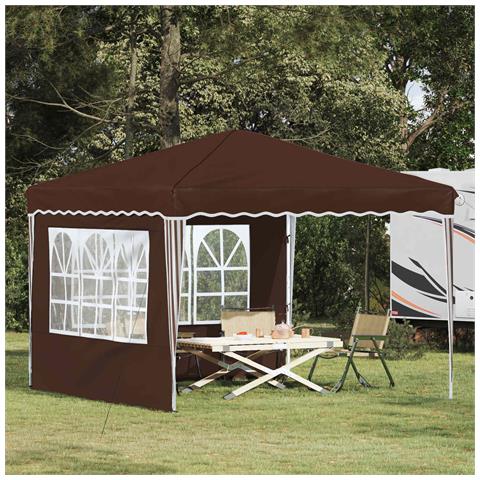 Tenda per feste a pop-up 288 x 288 x 245 cm Marrone - Foto 2