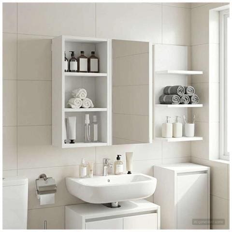 Armadio da bagno a muro Bianco 30 x 16 x 62,5 cm - Foto 2