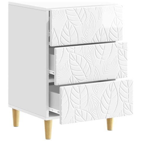 Comodino Bianco Lucido 43 x 39,5 x 66,5 cm Legno ingegnerizzato - Foto 2