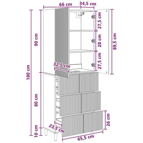 Set di armadi 2 pcs 66 x 34,5 x 90 cm Legno ingegnerizzato - Foto 8