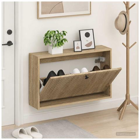 Mobiletto per Scarpe da Muro EDE 71 x 17 x 43 cm Rovere Sonoma - Foto 2