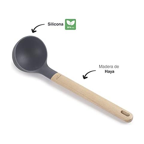 68187 - Mestolo in silicone Unite, cucchiaio da portata, manico in legno di faggio - Foto 2